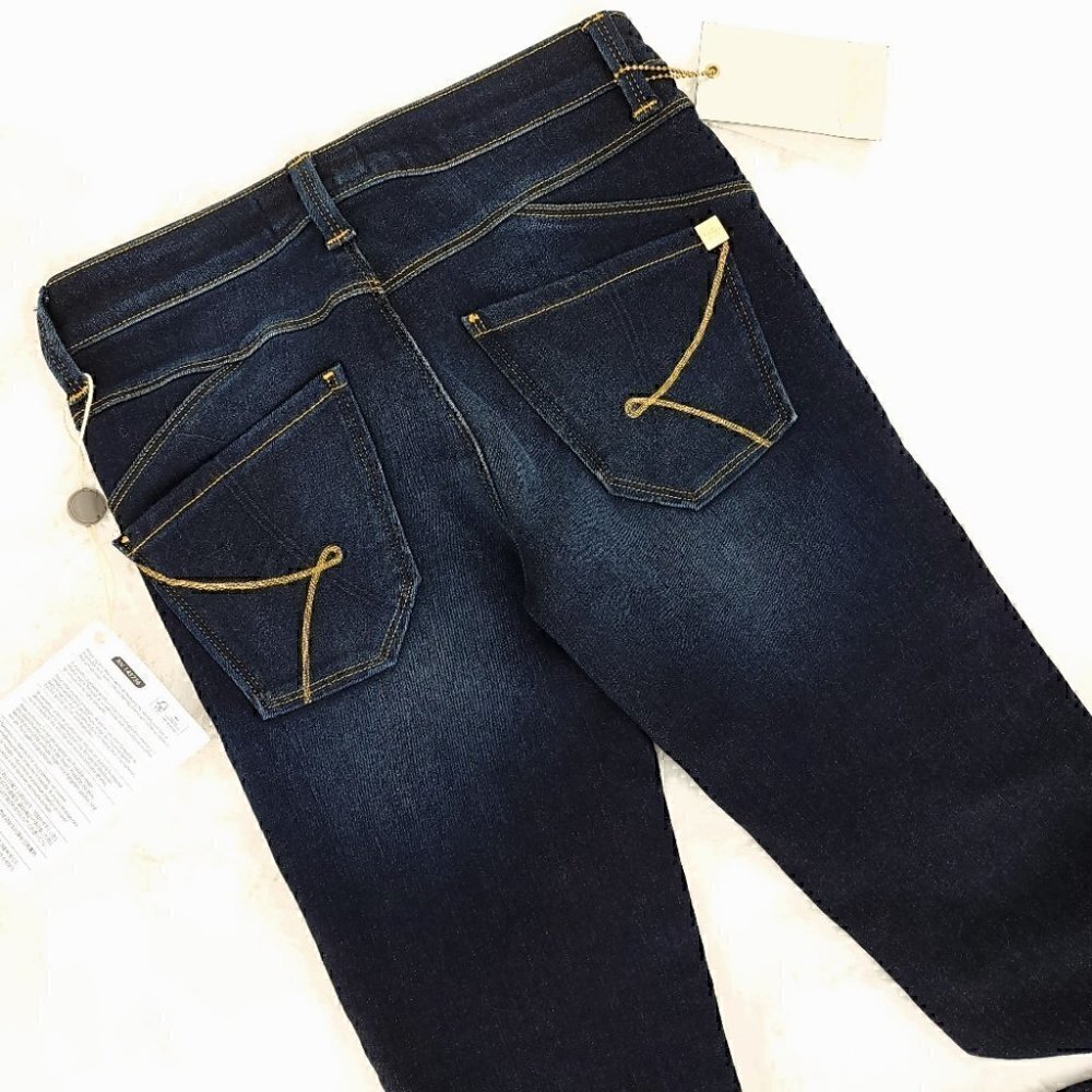 Kaos Italian NWT Women's 25 Straight Blue Jeans HIJBL027 RN# 145736 Flexible - Picture 14 of 16